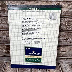 Vintage Mead Cambridge Planning Pad 80 Sheets Graph Paper Extra Smooth NEW